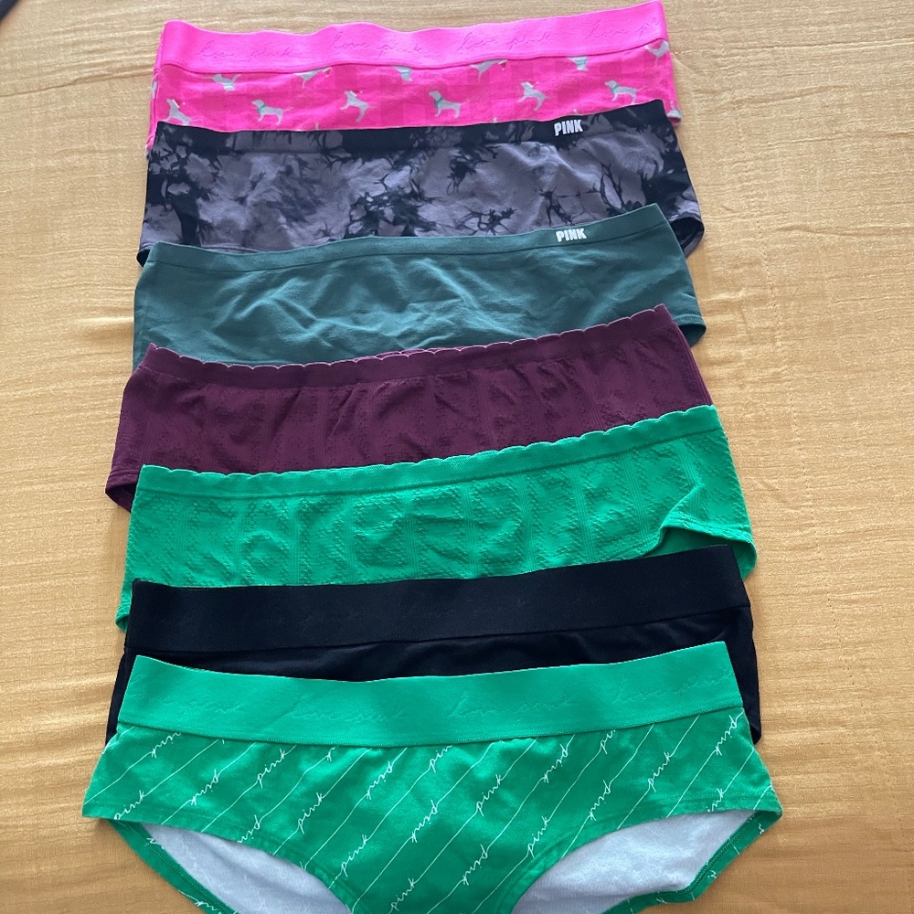 NWOT 7 pair Hipster Large PINK panties